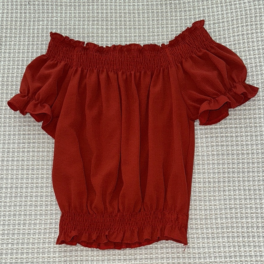 Women's Off-Shoulder Orange Top